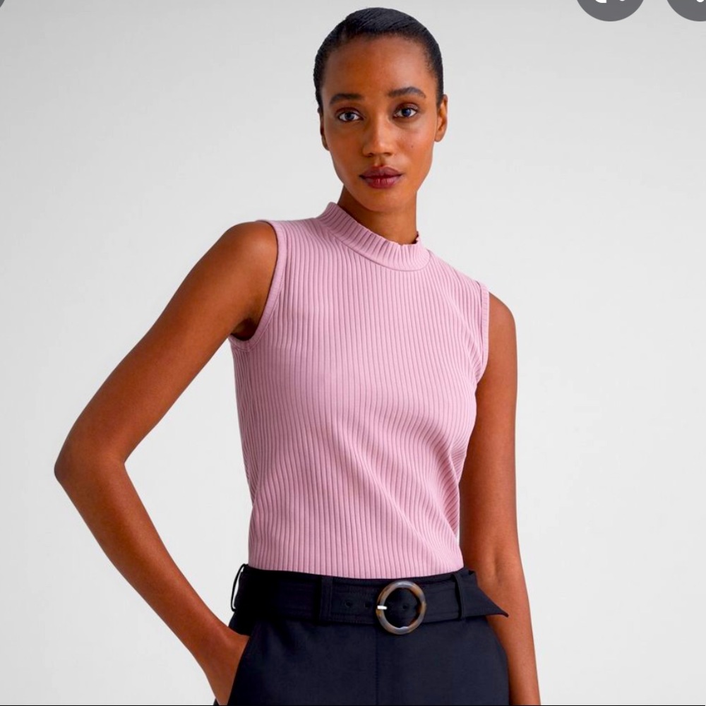 NWT Club Monaco Mockneck Tank Mauve XS